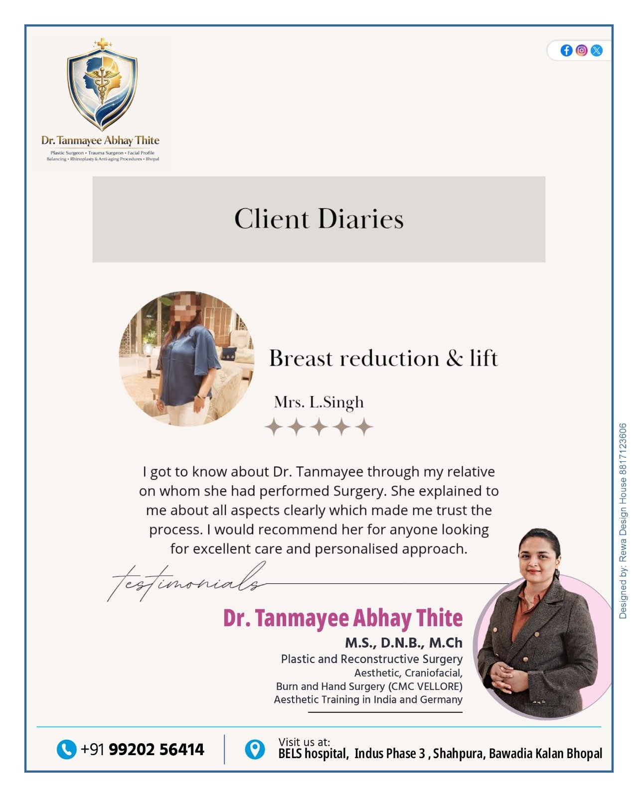 Breast Reduction and Mastopexy Client Diary